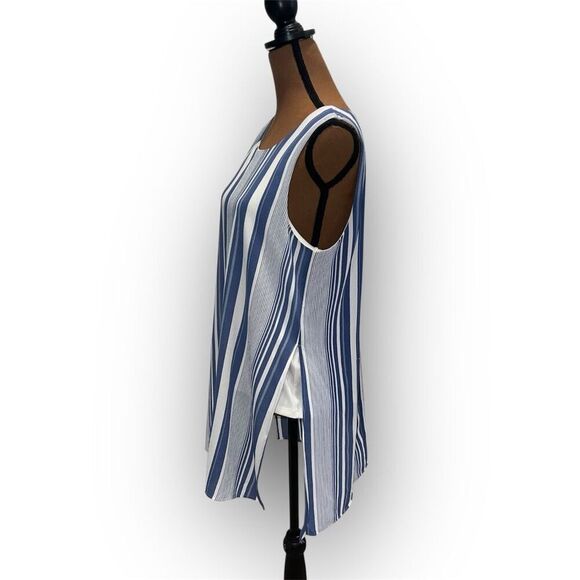 Bobeau Striped Tank Tunic Sleeveless Scoop Neck Underlay Tank Women’s Medium - Picture 5 of 7